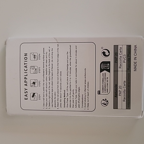 Press On Nails Do-It-Yourself Blue & White Design Natural Delicate & Comfortable - Picture 2 of 4